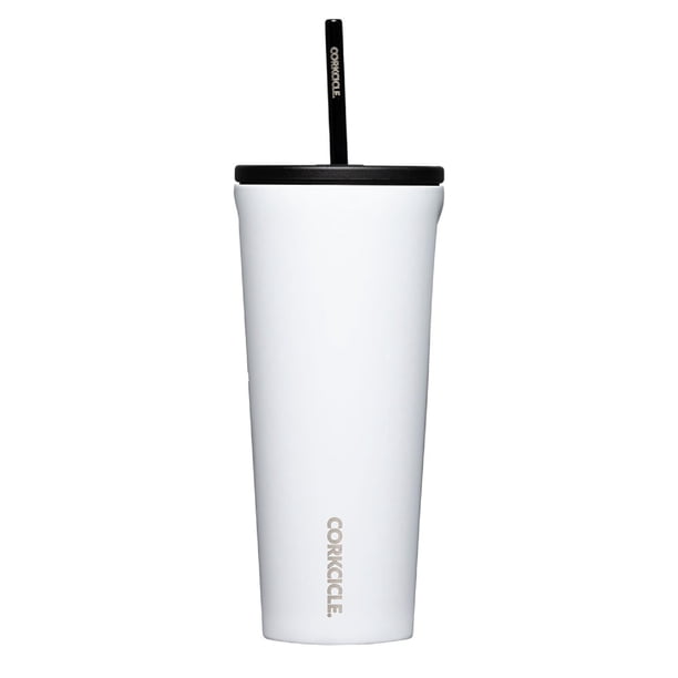 Vaso aislante Corkcicle Cold Cup, 24 onzas, blanco brillante