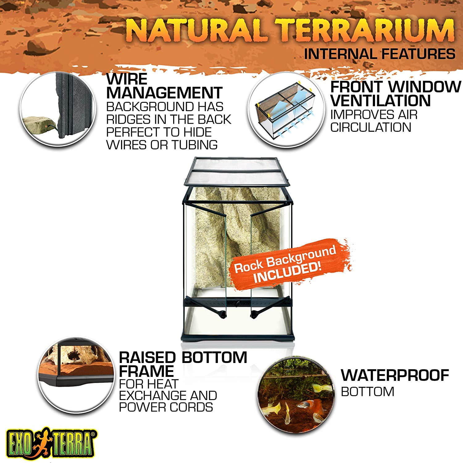 Buy Exo Terra Glass Natural Terrarium Kit, for Reptiles and Amphibians
