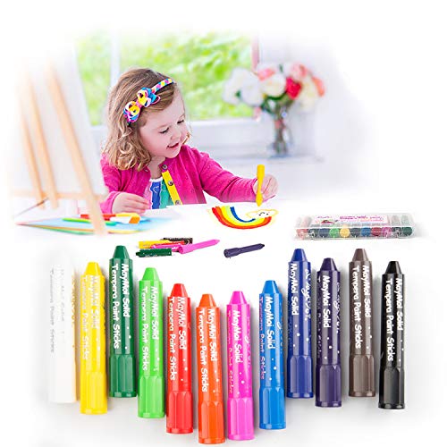 MayMoi Washable Crayons Tempera Paint Sticks for Kids, Teens and Adults
