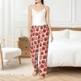 thumbnail image 4 of Cauagu Cute Strawberry Pajama Pants for Women Loose Fit Wide Leg Trouser Pants Casual Elastic Waist Drawstring Lounge Pants, 4 of 6