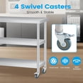 thumbnail image 5 of COZONY 3-Tier Stainless Steel Prep Table w/2 Undershelves & Gloves & Wheels,Commercial Kitchen Workstation for Restaurant, BBQ, Garage, 14*24*34", 5 of 7