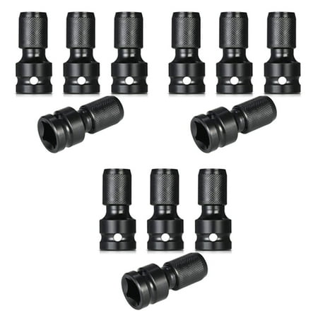 

12 Pcs Impact Adaptor 1/2 Square Drive to 1/4 Hex Socket Adapter Quick Release Chuck Converter for Ratchet Wrench