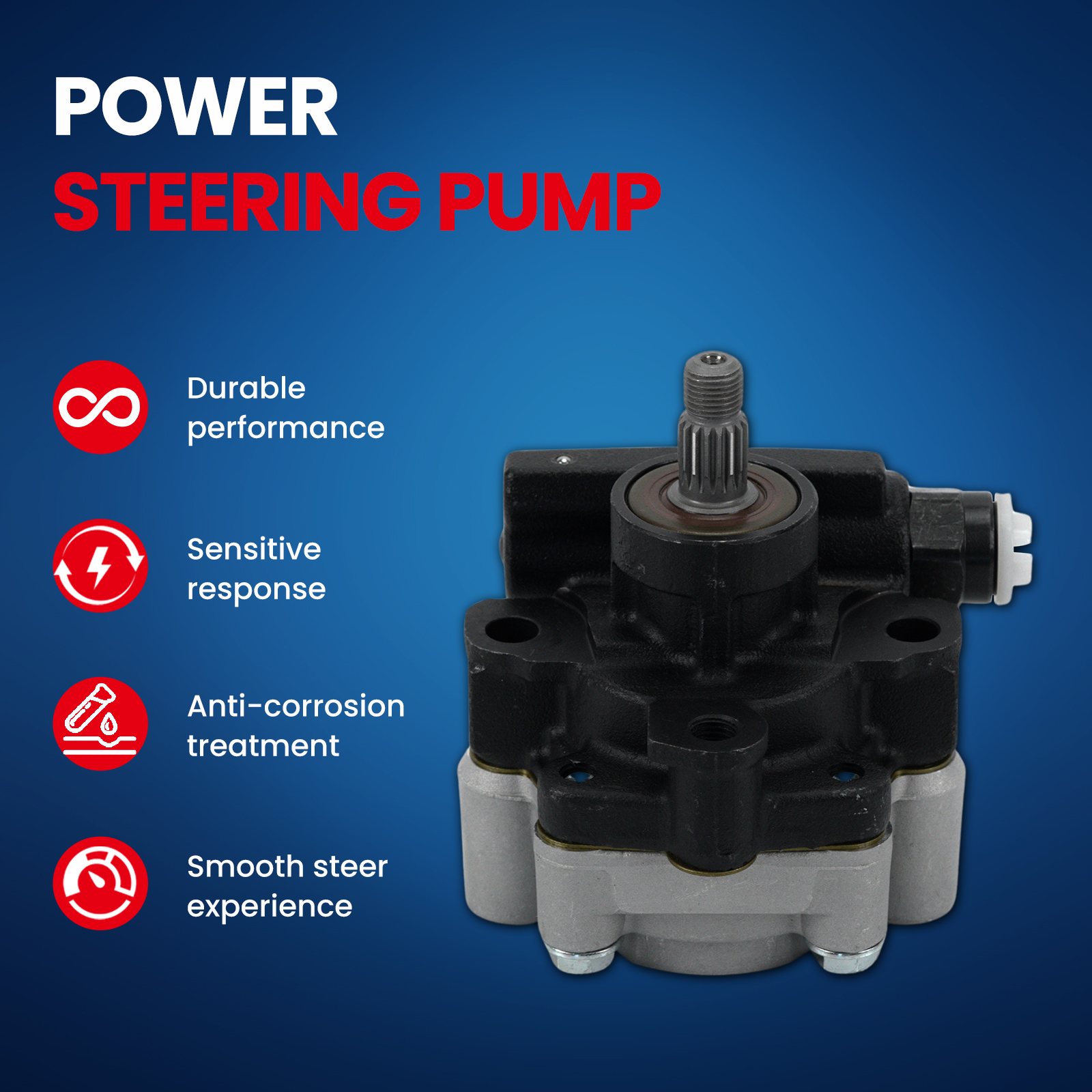 MOCA AUTOPARTS Power Steering Pump Fit for 1995-2001 Toyota Camry 3.0L & 1998-2003 Toyota Sienna 3.0L & 2005-2007 Toyota Highlander 3.3L