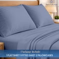 thumbnail image 2 of Dee's Collection 800 TC 4 Piece Sheet Set 15 Inch Deep pocket 100% Egyptian Cotton Full-XL Size, Mediterranean Blue Color, 2 of 6