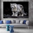 thumbnail image 3 of Mudket Framed Snow Leopard Canvas Wall Art, Black and White Animal Print Wall Decor for Men Living Room, Trendy Leopard Wall Art, Ready to Hang - 12"L x 8"W, 3 of 10