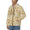 thumbnail image 3 of Goofa Honey Honeycomb Pattern Mens Full-zip Hoodie, Zip-up Pullover Hooded Sweatshirt, Kangaroo Pocket Hoodie Ideal for Daily Wear, Travel, and Home-Large, 3 of 5