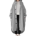 thumbnail image 1 of LUXUR Women With Pockets Overcoats High Low Hem Holiday Jacket Grey 5XL, 1 of 3