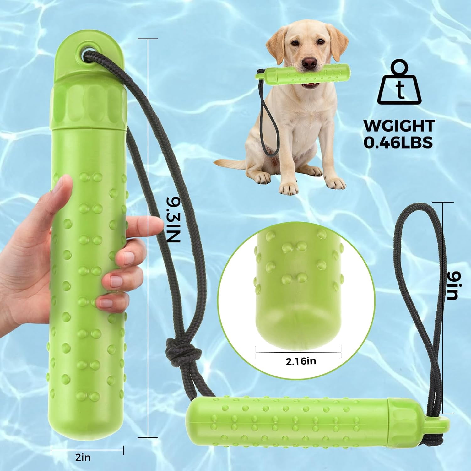 Dog Float Bumper Toy 2 Pack,9.3 Inch Detachable Treat Dispensing Puzzle Toys,Training Dummy Retrieving Bumpers Summer Pool Toy Tug Game,Interactive Toys for Medium Large Dogs(Red & Green)