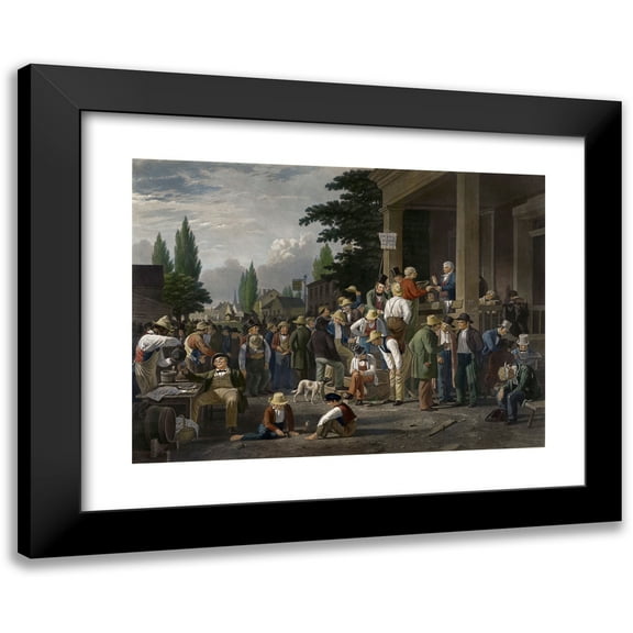 John Sartain 14x11 Black Modern Framed Museum Art Print Titled - County Election (1854)