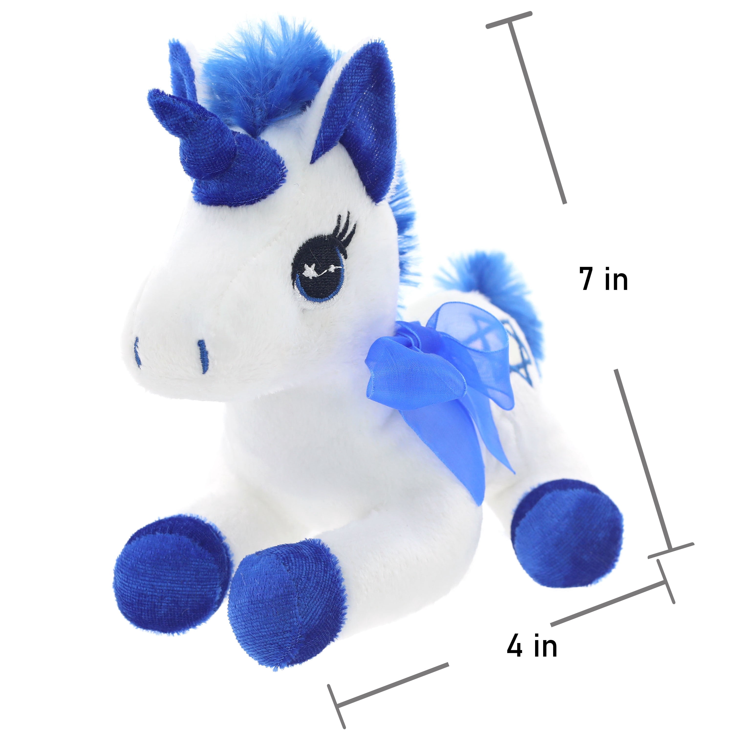 Hanukkah 7 in Plush Blue and White Unicorn, Child, Way to Celebrate