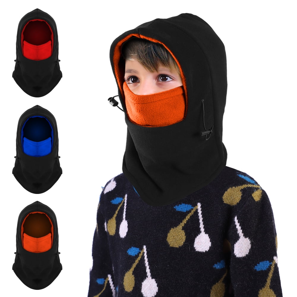 Kids Outdoor Hat Winter Fleece Warm Balaclava Motorcycle Windproof Face Mask 