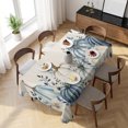 thumbnail image 3 of Vintage Fall Blue Table Cloth Waterproof Tablecloths, Thanksgiving Botanical Pumpkins Rustic Tablecloth Dining Table Cover for Kitchen Party Tabletop Outdoor, Rectangle Tablecloth 54x108 Inch, 3 of 9