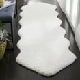 thumbnail image 2 of SAFAVIEH Addie Solid Plush Polyester Sheep Shag Area Rug, Ivory, 2' x 3', 2 of 5
