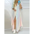 thumbnail image 4 of Vestido Camisero A Rayas Con Bloques De Colores, Vestido Informal De Manga Larga Con Botones Al Tobillo, Ropa De Mujer, 4 of 4