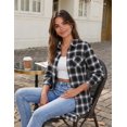 thumbnail image 6 of Zeagoo Womens Plaid Flannel Shirts Long Sleeve Button Down Blouse Cotton Fall Tops, 6 of 6