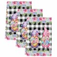thumbnail image 2 of Spring Gnomes Kitchen Towels Set of 3, Botanical Rose Leaves Black Buffalo Plaid Absorbent Dish Towels for Kitchen, Microfiber Hand Towel, Quick Drying Tea Towel for Cleaning Decorative Dishcloths, 2 of 7
