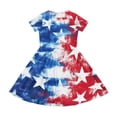 thumbnail image 5 of Grblisyd 4th of July Dresses for Girls USA Patriotic Short Sleeve Dress American Flag Crew Neck A Line Dress Independence Day Outfit with Pockets 7-8y, 5 of 6