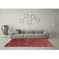 thumbnail image 3 of Ahgly Company Machine Washable Indoor Round Abstract Red Modern Area Rugs, 6' Round, 3 of 4