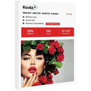 Koala Inkjet Photo Printer Paper 100 Sheets Matte 13x19 inch White Picture Paper Thin Lightweight Paper 108gsm 29lb for Printing Posters, Menus,etc