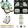 thumbnail image 4 of Yuyamidu 15 PCS Sea Turtle Car Seat Cover Full Set with Carpet Mats Steering Wheel Cover Beach Seat Belt Pad Cover Coasters Handbrake Cover Set Car Decor Accessories, 4 of 6