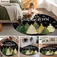 thumbnail image 5 of Round Rug 6Ft Washable Non-Slip, Black Christmas Circle Area Rugs for Living Room Bedroom, Xmas Tree Snowflake Farmhouse Indoor Floor Mats Carpet Runner for Home Decor Aesthetic, 5 of 8