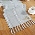 thumbnail image 5 of Decoración de mesa de lino y algodón YONGSHENG caminos de mesa 84 pulgadas gris claro, 5 of 5