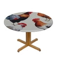 thumbnail image 3 of ONETECH  Tablecloth Round Tablecloths Watercolor Roosters hens Chicken for Circular Table Cover Washable Polyester for Buffet Table Parties Holiday Dinner Wedding, 3 of 7