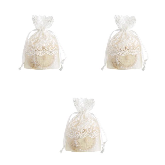 Monstrate Yarn Polyester Gift Bag Replacement Portable Drawstring Lace Handmade Pouch Chocolate Exquisite Candy Sugar Embroidery Type1