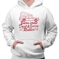thumbnail image 2 of Burn Some Dust and Eat My Rubber Hoodie Sweatshirt Unisex Large White, 2 of 5