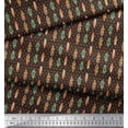 thumbnail image 2 of Soimoi Brown Cotton Poplin Fabric Feathers Tribal Fabric Prints By Yard 56 Inch Wide, 2 of 3