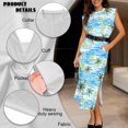 thumbnail image 6 of Jeiento Couples Matching Outfits Womens Hawaiian Dresses Coconut Tree Mens Short Sleeve Button Down Shirts Maxi Summer Dresses for Women Casual Long Sleeveless Crewneck Dress, 6 of 7