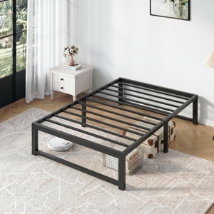 Amolife Twin Metal Platform Bed Frame with Storage