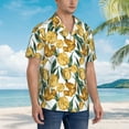 thumbnail image 5 of Balery Yellow Tulips Print Men's Hawaiian Shirts Short Sleeve Beach Shirt Relaxed Fit Vacation Button Down Shirts-XX-Large, 5 of 9