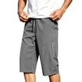 thumbnail image 3 of Taqqpue Mens Dry 3/4 Length Shorts Elastic Waist Zipper Pocket Hiking Pants For Outdoor Workout Casual Wear, 3 of 8