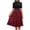 Wine #2, variant on Women Dresses Party Elegant Bandage Printing Dresses Casual Button Waist Dress for Special Occasions Summer Spring