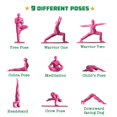 thumbnail image 4 of Yoga Joes - Figuras y estatuas de yoga de color rosa fuerte en 9 posturas de yoga - Empaquetado en una mini caja decorativa de yoga - Figuras de yoga hechas de plástico ABS de alto contenido - Estatua, 4 of 5