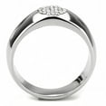 thumbnail image 2 of High polished (no plating) Stainless Steel Ring with AAA Grade CZ in Clear for Women Style DA367, 2 of 4