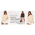 thumbnail image 5 of BTFBM Women's Casual Crewneck Sweatshirts Spring Long Sleeve Side Slit Workout Fleece Pullover Top Fashion Clothing, 5 of 9