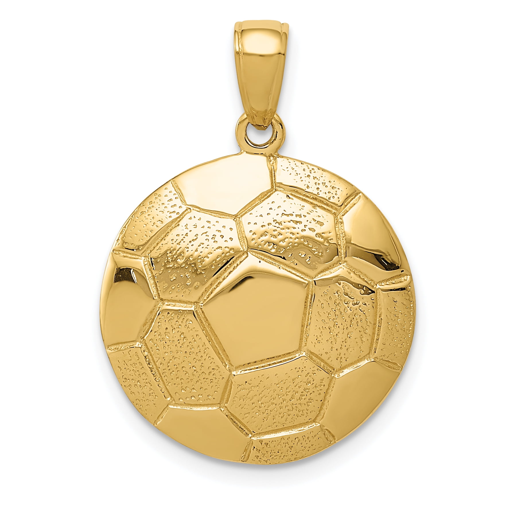 Designer 14K Yellow Gold Soccer Ball Pendant Length 25 Width 18