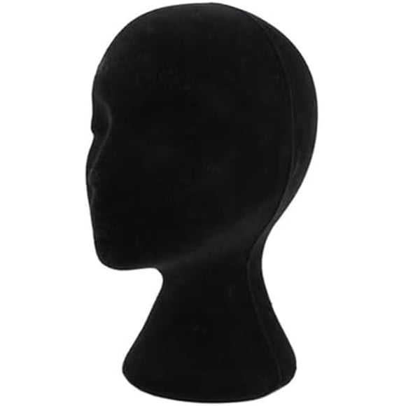 11"" Foam Wig Head, Female Foam Mannequin Head Wig Display Stand Holder for Salon and Home, Wig Head Stand Model Mannequin for Hats Glasses Hairpieces Jewelry Display, Black Black Black