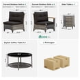 thumbnail image 5 of MEISSALIVVE 6-Piece Half-Moon Curved Outdoor Patio Furniture Set, Sectional Conversation Sofa with Wood Armrests, Coffee & Side Tables for Backyard Deck Garden, Black, 5 of 9