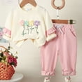 thumbnail image 2 of Hessimy Toddler Baby Girl Clothes Long Sleeve Crewneck Sweatshirt With Pants Spring Fall Winter Outfits 3 6 12 18 24 Months (Pink,12-18 Months), 2 of 6