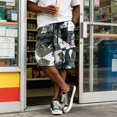 thumbnail image 5 of Camo Cargo Shorts for Men Summer Workout Hiking Shorts with Pockets Knee Length Casual Loose Bermuda Athletic Short, 5 of 6