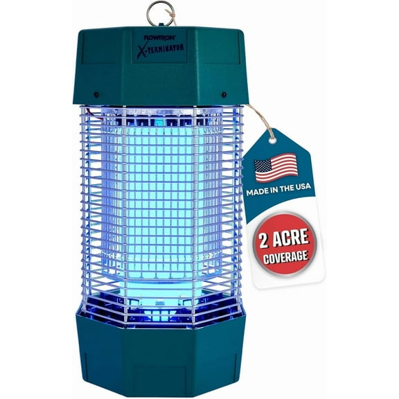 Flowtron 2 Acres Outdoor Electric Bug Zapper, 120W Mosquito Killer, Green, 1 Count