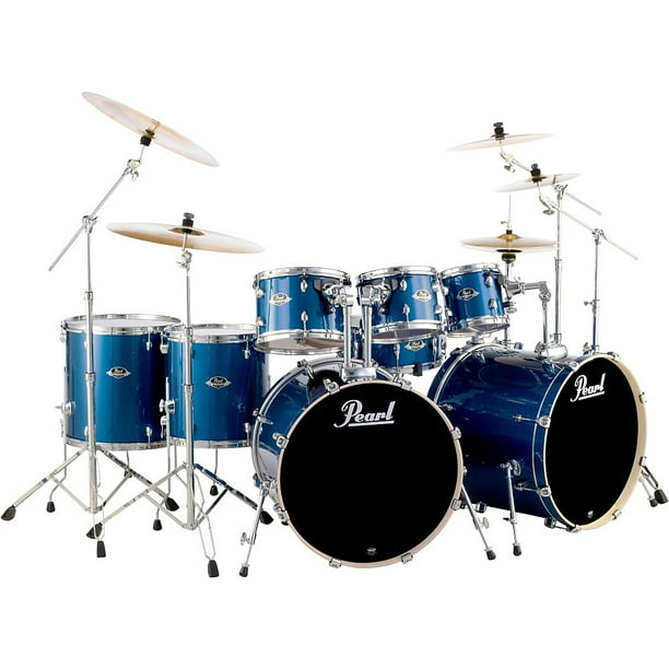 Pearl Export Double Bass 8-Piece Drum Set Electric Blue Sparkle