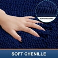 thumbnail image 2 of Smiry Luxury Chenille Bathroom Rugs, Extra Soft and Absorbent Bath Mat, Navy Blue, 20"x30", 2 of 7