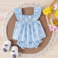 thumbnail image 5 of Letdown Baby Girl Summer Clothes Girl Outfits Sleeveless Ruffle Top and Bloomers Shorts Set with Floral Embroidery 0 3 6 12 18 Month, 5 of 7
