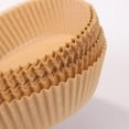 thumbnail image 2 of 50 alfombrillas para hornear de vapor de pulpa de madera con revestimiento de papel desechable para freidora de aire (marrón), 2 of 6