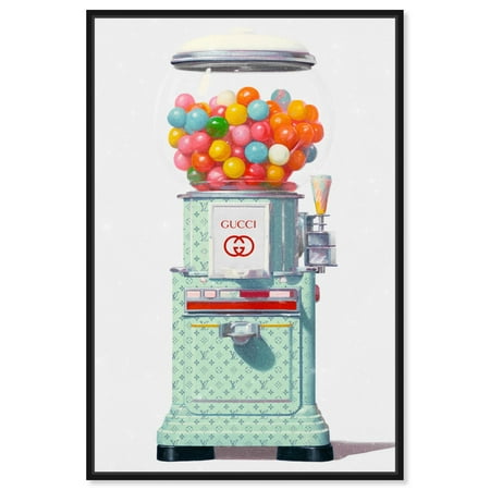 Colorful Glam Candy Machine Canvas Coquette Trendy Art by Art Remedy, Black Frame, 36" x 54"