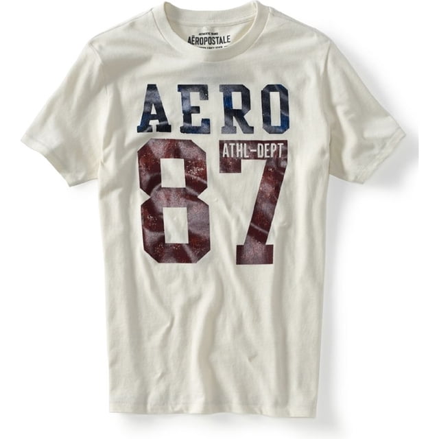 Aeropostale - Camiseta gráfica para hombre, diseño de Ny Ath Dept, color blanco, XS